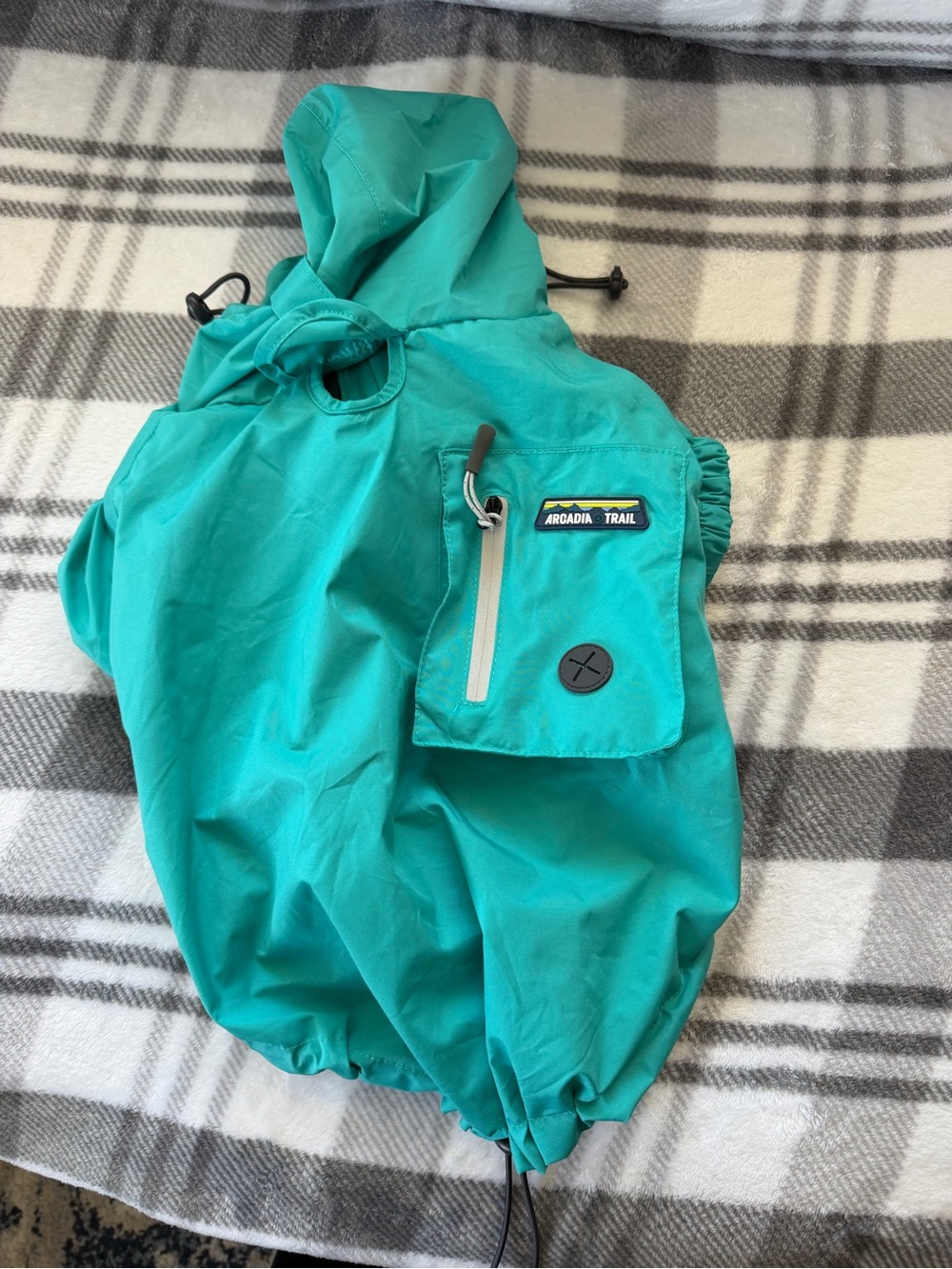 Arcadia Trail Teal Dog Raincoat with Hood